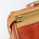 GUCCI Hand Bag Suede Orange Gold Tone 000 0851 Auth SW2761-19