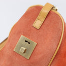 GUCCI Hand Bag Suede Orange Gold Tone 000 0851 Auth SW2761-20