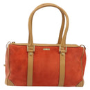 GUCCI Hand Bag Suede Orange Gold Tone 000 0851 Auth SW2761-13