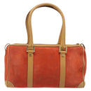 GUCCI Hand Bag Suede Orange Gold Tone 000 0851 Auth SW2761-2
