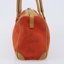 GUCCI Hand Bag Suede Orange Gold Tone 000 0851 Auth SW2761-3
