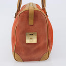 GUCCI Hand Bag Suede Orange Gold Tone 000 0851 Auth SW2761-4