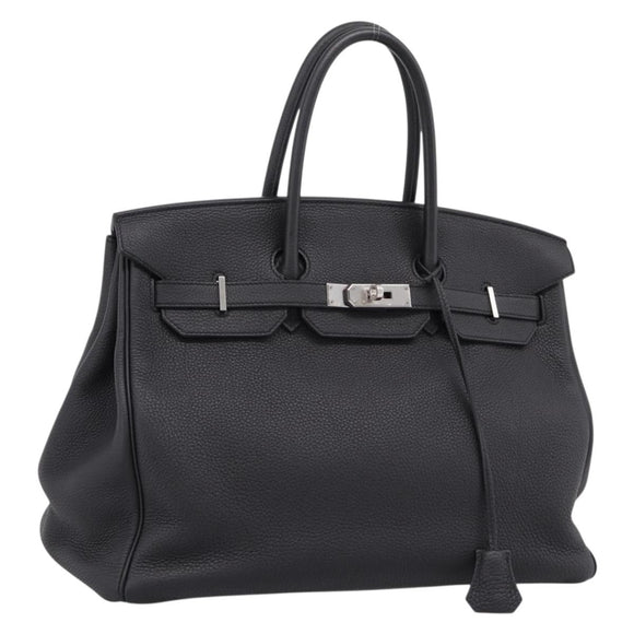 HERMES Birkin 35 Hand Bag Togo leather Black Silver Auth SW2762SM