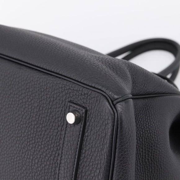 HERMES Birkin 35 Hand Bag Togo leather Black Silver Auth SW2762SM