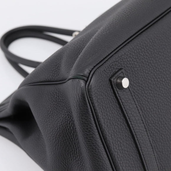 HERMES Birkin 35 Hand Bag Togo leather Black Silver Auth SW2762SM