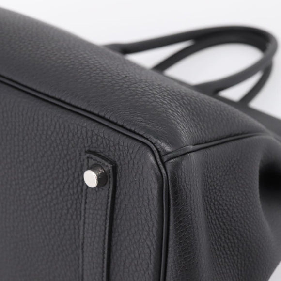 HERMES Birkin 35 Hand Bag Togo leather Black Silver Auth SW2762SM