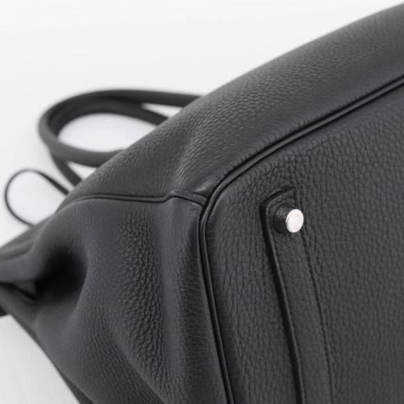 HERMES Birkin 35 Hand Bag Togo leather Black Silver Auth SW2762SM