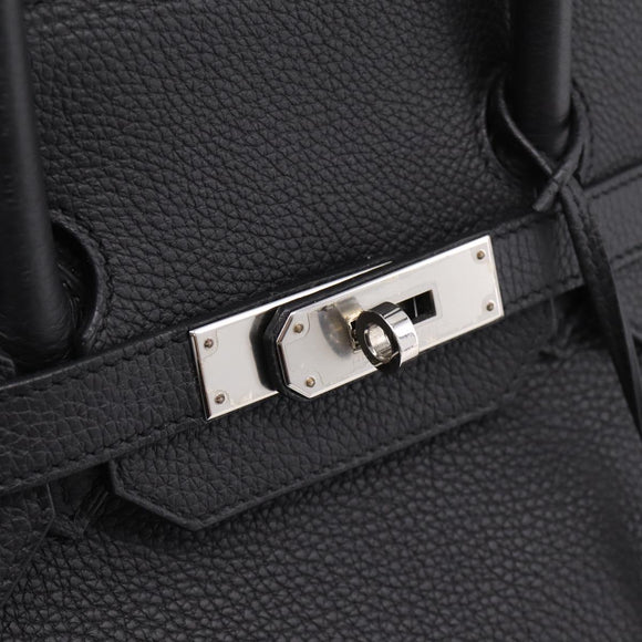 HERMES Birkin 35 Hand Bag Togo leather Black Silver Auth SW2762SM