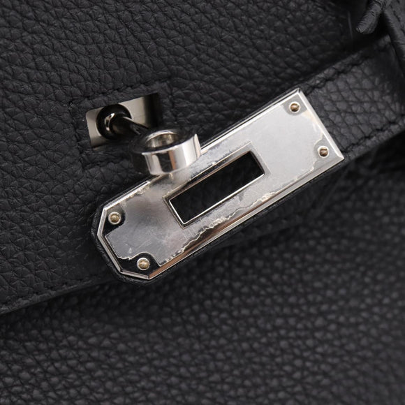 HERMES Birkin 35 Hand Bag Togo leather Black Silver Auth SW2762SM