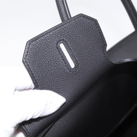 HERMES Birkin 35 Hand Bag Togo leather Black Silver Auth SW2762SM