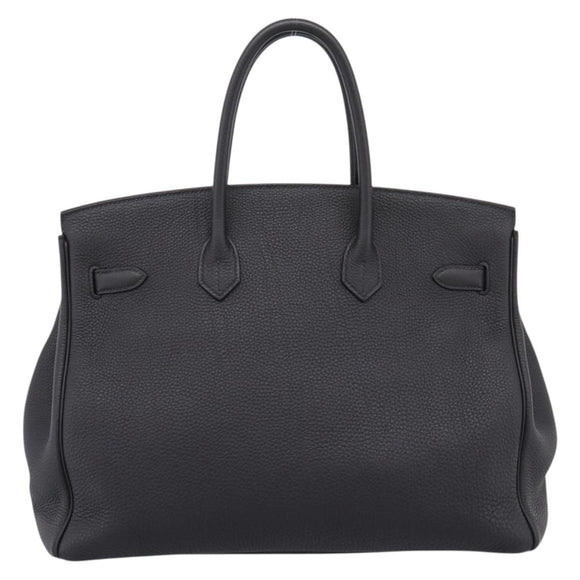 HERMES Birkin 35 Hand Bag Togo leather Black Silver Auth SW2762SM