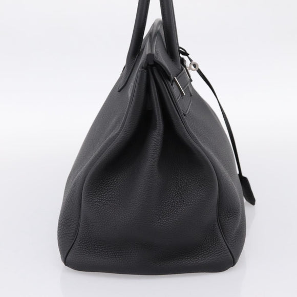 HERMES Birkin 35 Hand Bag Togo leather Black Silver Auth SW2762SM
