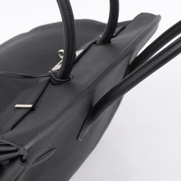 HERMES Birkin 35 Hand Bag Togo leather Black Silver Auth SW2762SM