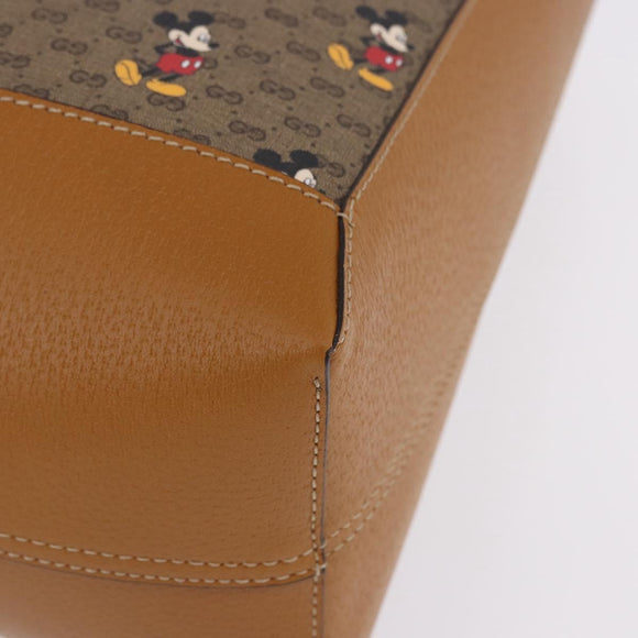 GUCCI x Disney Micro GG Supreme Tote Bag PVC Beige Gold 547947 Auth SW2763SM