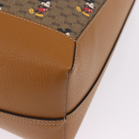 GUCCI x Disney Micro GG Supreme Tote Bag PVC Beige Gold 547947 Auth SW2763SM