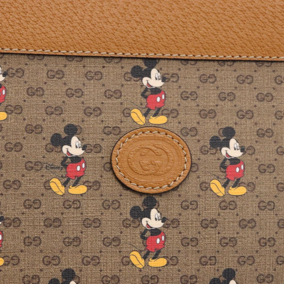 GUCCI x Disney Micro GG Supreme Tote Bag PVC Beige Gold 547947 Auth SW2763SM