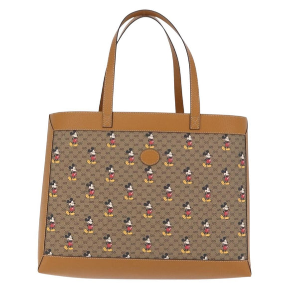 GUCCI x Disney Micro GG Supreme Tote Bag PVC Beige Gold 547947 Auth SW2763SM