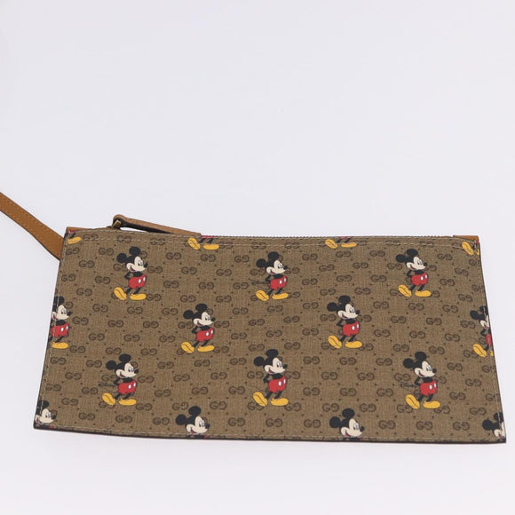 GUCCI x Disney Micro GG Supreme Tote Bag PVC Beige Gold 547947 Auth SW2763SM