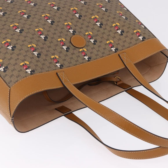 GUCCI x Disney Micro GG Supreme Tote Bag PVC Beige Gold 547947 Auth SW2763SM