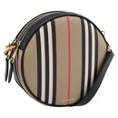 BURBERRY Nova Check Icon Stripe Louise Bag PVC 2way Beige 8051846 Auth SW2764M-1