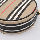 BURBERRY Nova Check Icon Stripe Louise Bag PVC 2way Beige 8051846 Auth SW2764M-14