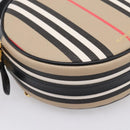 BURBERRY Nova Check Icon Stripe Louise Bag PVC 2way Beige 8051846 Auth SW2764M-15