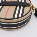 BURBERRY Nova Check Icon Stripe Louise Bag PVC 2way Beige 8051846 Auth SW2764M-16