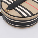 BURBERRY Nova Check Icon Stripe Louise Bag PVC 2way Beige 8051846 Auth SW2764M-17