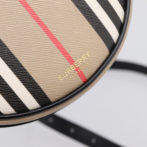 BURBERRY Nova Check Icon Stripe Louise Bag PVC 2way Beige 8051846 Auth SW2764M