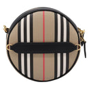 BURBERRY Nova Check Icon Stripe Louise Bag PVC 2way Beige 8051846 Auth SW2764M-2