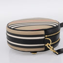 BURBERRY Nova Check Icon Stripe Louise Bag PVC 2way Beige 8051846 Auth SW2764M-3