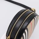 BURBERRY Nova Check Icon Stripe Louise Bag PVC 2way Beige 8051846 Auth SW2764M-6