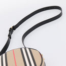 BURBERRY Nova Check Icon Stripe Louise Bag PVC 2way Beige 8051846 Auth SW2764M-8