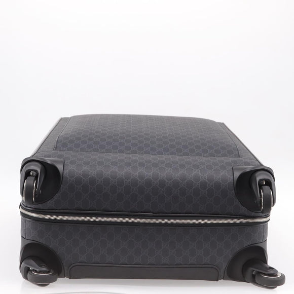 GUCCI GG Supreme Large Trolley Travel Bag Carry Case PVC Black Auth SW2765SAM