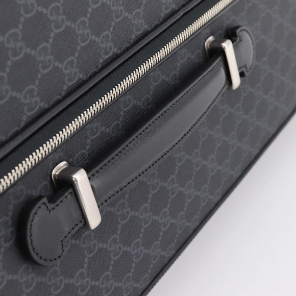 GUCCI GG Supreme Large Trolley Travel Bag Carry Case PVC Black Auth SW2765SAM