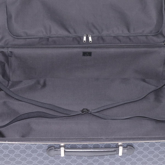 GUCCI GG Supreme Large Trolley Travel Bag Carry Case PVC Black Auth SW2765SAM