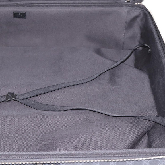 GUCCI GG Supreme Large Trolley Travel Bag Carry Case PVC Black Auth SW2765SAM