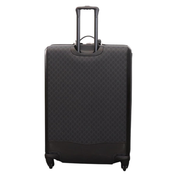 GUCCI GG Supreme Large Trolley Travel Bag Carry Case PVC Black Auth SW2765SAM