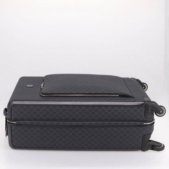 GUCCI GG Supreme Large Trolley Travel Bag Carry Case PVC Black Auth SW2765SAM