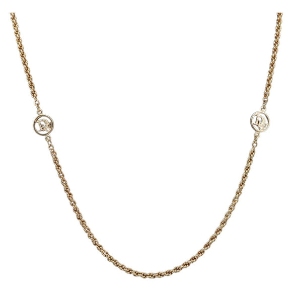 Christian Dior Necklace metal Gold Tone Auth SW2796V