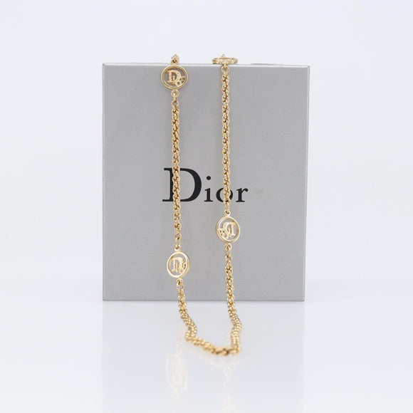 Christian Dior Necklace metal Gold Tone Auth SW2796V