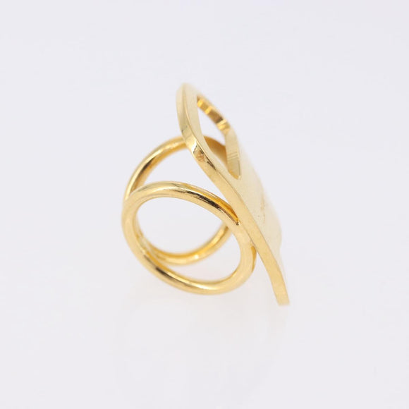 Salvatore Ferragamo Vala Scarf Ring metal Gold Auth SW2799A