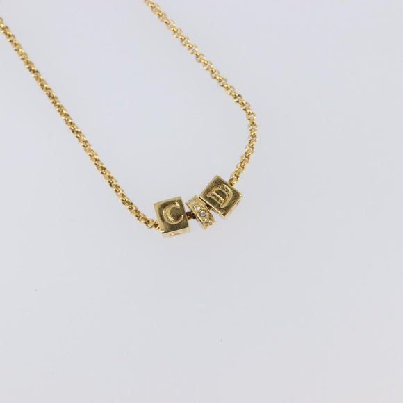 Christian Dior Necklace metal 3 Set Gold Auth SW2804