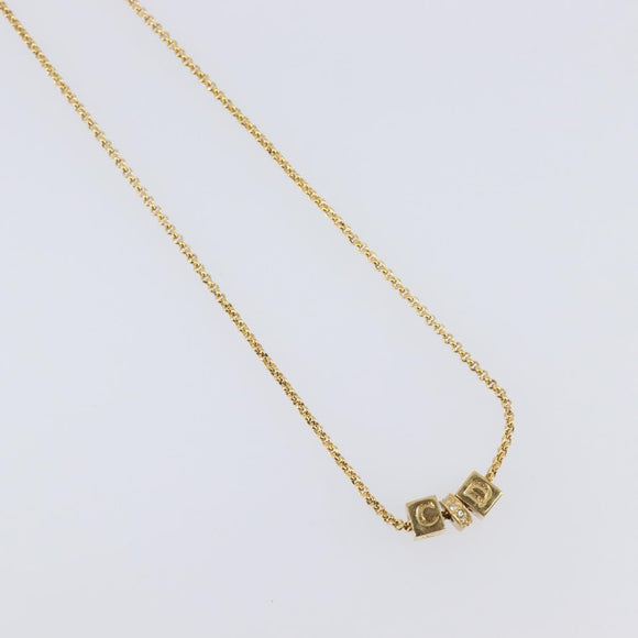 Christian Dior Necklace metal 3 Set Gold Auth SW2804