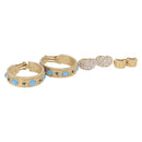 Christian Dior Earring metal 3 Set Gold Tone Auth SW2808-1