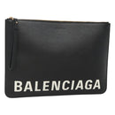 BALENCIAGA Clutch Bag Leather Black Gold 630626 Auth sw281-1