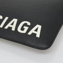 BALENCIAGA Clutch Bag Leather Black Gold 630626 Auth sw281-14