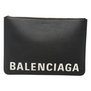 BALENCIAGA Clutch Bag Leather Black Gold 630626 Auth sw281-13