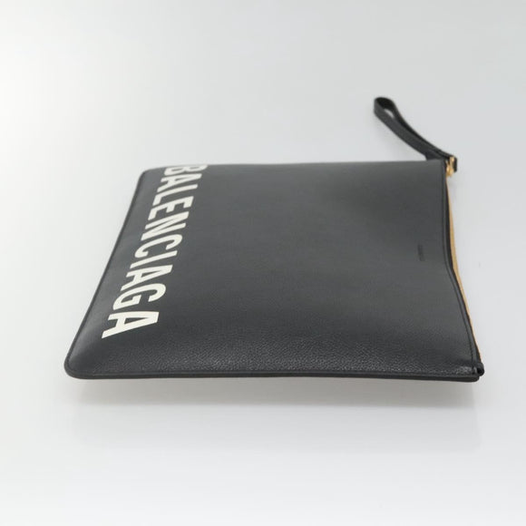 BALENCIAGA Clutch Tasche Leder Schwarz Gold 630626 Auth sw281