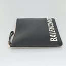 BALENCIAGA Clutch Bag Leather Black Gold 630626 Auth sw281-4